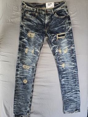 Evolution Skinny Distressed Light Blue Washed Jeans